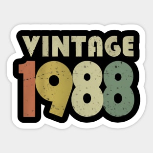 Vintage 1988 Tee - Sarcastic 80s Birthday Design. vintage shirt funny 1988 birthday retro apparel humor gift eighties Sticker